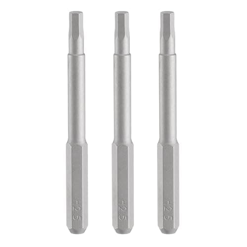 Image of sourcing map 3pcs H2.5 Hex Screwdriver Bit 5/32" Hex Shank 45mm/1.77" Length Magnetic Hexagon Head S2 Steel Screw Driver Bit