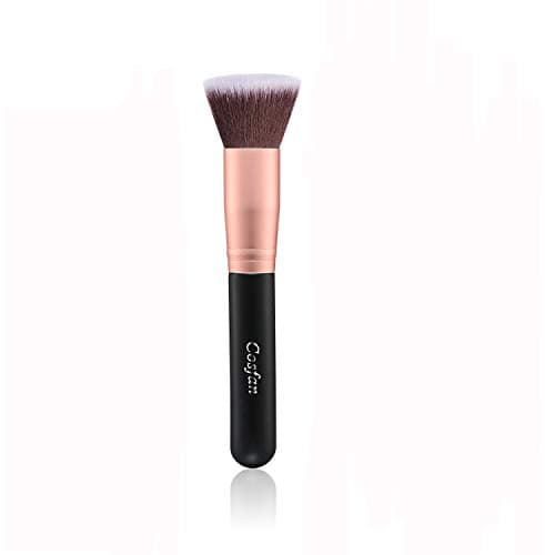 Image of Professional Kabuki Foundation Brush for Face Makeup - Perfect for Blending Liquid, Cream or Powder Cosmetic Flawless - Polishing, Dotted, Concealer