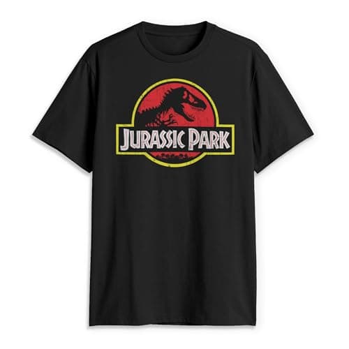 Image of Jurassic Park Logo Men's T-Shirt, Black, Medium, Black, Medium
