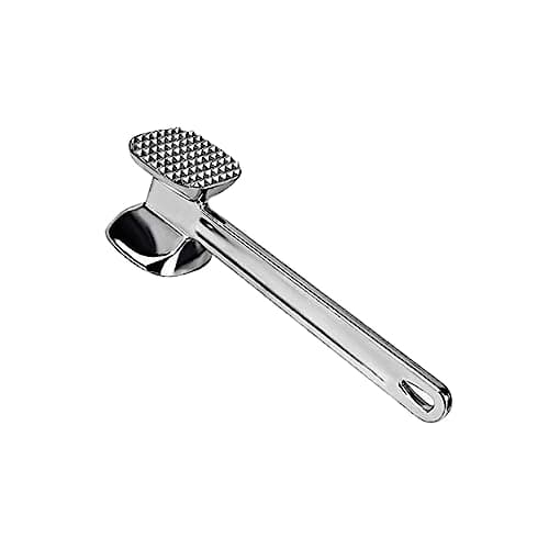 Image of PNJB, Heavy Duty Metal Meat Tenderiser Hammer - All Flatten Poultry Fillets Tenderise, Hanging Loop, Double Headed Mallet, Long Handle (1PCS)