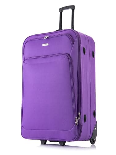 Image of FLYMAX 29" Large Suitcase Lightweight Luggage Expandable Hold Check in Travel Bag on Wheels Purple 90L