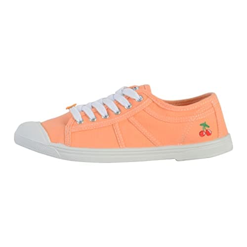 Image of Le Temps des Cerises Lace-up Tennis Basic 02, peach, 4 UK