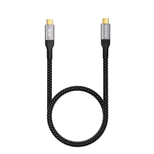Image of HOTUTUKI USB C to USB C Cable 0.6M, USB 3.2 Gen2 Compatible with Thunderbolt 3/4 Cable, 20Gbps High Speed Data Transfer, 100W 20V/5A Fast Charging USBC Charger Cable, 4K@60Hz Video Output for type c