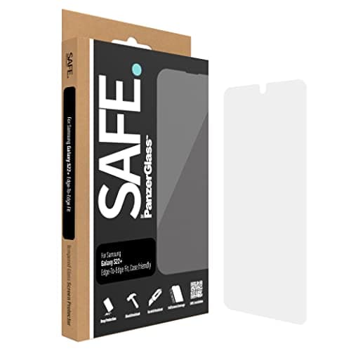 Image of PanzerGlass SAFE Screen Protector for Samsung Galaxy S23+, S22+ - Full Screen Coverage and Case Friendly Tempered Glass with Anti-Fingerprint Technologie, iPhone Screen Protector Military Grade