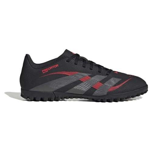 Image of adidas Unisex Predator Club Turf Football Boots, core Black/Grey Four/Lucid red, 11 UK