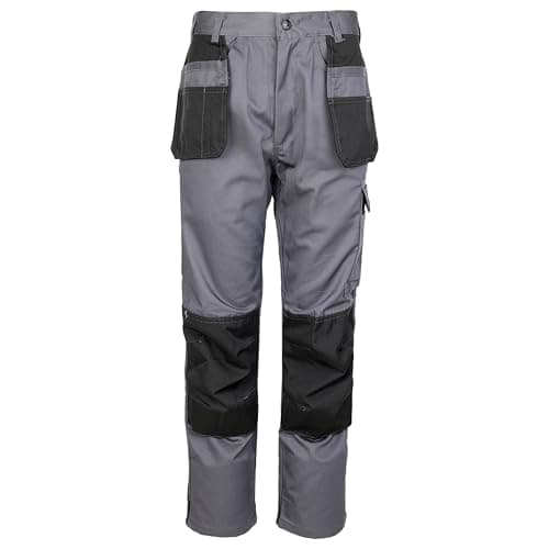 Image of TuffStuff Mens 710 Excel Contrast Work Trousers, Grey, 30W UK