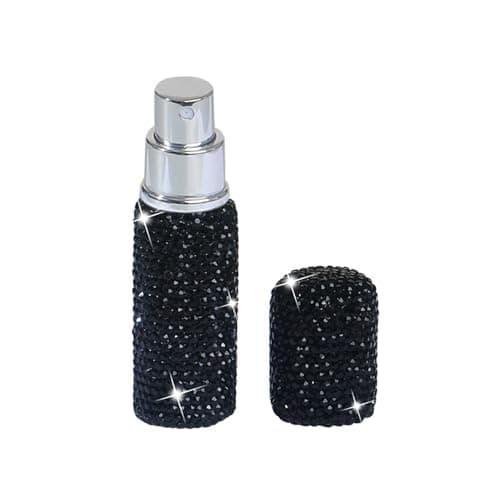 Image of siduytin Diamond Perfume Bottle Spray Pump and Easy to Carry for Travel Diamond Set Perfume Subpackage Bottle is Real, Black Diamond