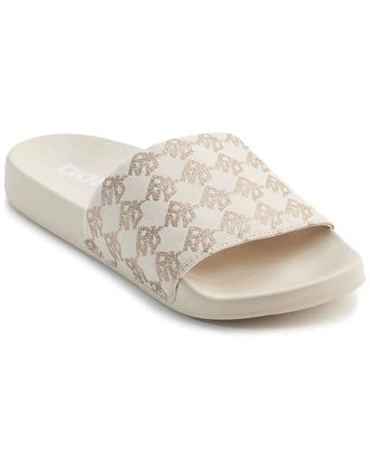 Image of DKNY Womens Zella - Flat Slide Sandal, Bone, 5.5 UK