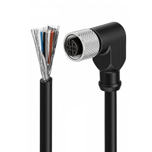Image of ZBLZGP M12 5 Pin Sensor Connector Male Female Actuator Signal Industrial Shielded Cable (Elbow 5pin Female, 1M/3.3FT)