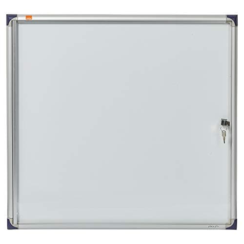 Image of Nobo Noticeboard Extra-flat Glazed Case Lockable Magnetic Steel A4 (785 x 40 x 812 mm)