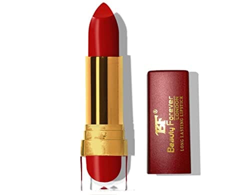 Image of Beauty Forever Long Lasting Cream Lipstick, Glossy & Moisturising Lip Formula, Vitamin C & E Enriched, Hydrating Feature, High Impact Lip Colour, Available In 24 Shades (Bright Red (LL122))