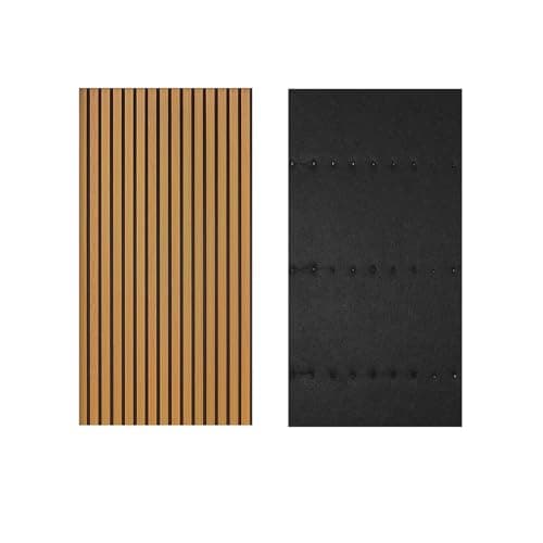 Image of Decoranddecor Acoustic Slat Wood Wall Panels and Ceiling Panelsling Decorative 3D MDF 120 cm x 60 cm Oak