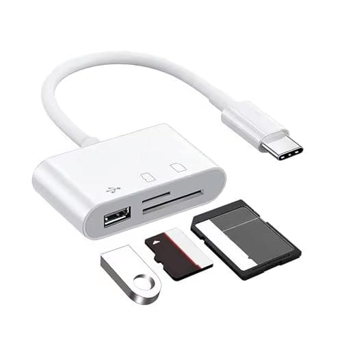 Image of Boulton USB C SD Card Reader - OTG Adapter 3 in 1 USB C to SD/Micro-SD (TF) & USB Adapter – High Speed Memory Card Reader with USB Slot – Type C adapter for SDHC SDXC RS-MMC MMC-Micro