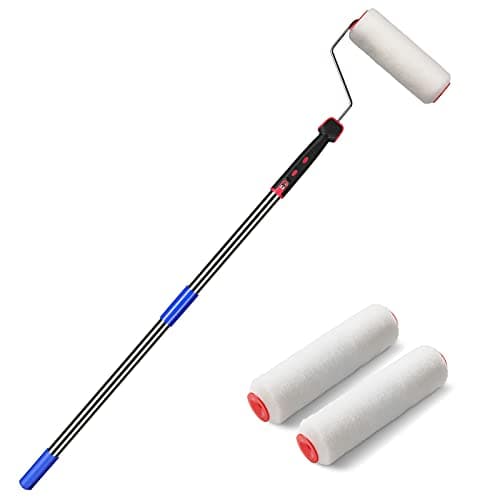 Image of FLY HAWK Paint Roller Brush kit, Multi-Function Paint Roller kit with House Paint Roller Brush 4 FT Stainless Steel Pole, New Splicing Rod, Mural Brush for Walls and Ceiling (White) (6 FT)