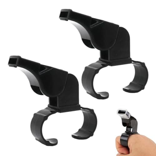 Image of Zernavith 2Pcs Whistles,Finger Grip Whistle,Durable Trainer Portable Reusable Referee Handheld Sport Whistle,Loud and Crisp Sound,for Enhanced Game Management Versatile Whistles for Sports Outdoors