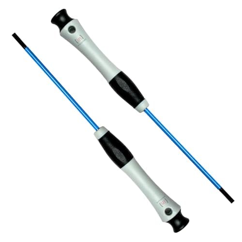 Image of Inbrackets Professional Insulated Terminal Screwdriver Set - 2-Pack 3.5mm x 100mm Slotted Precision Screwdrivers for Electricians and DIY