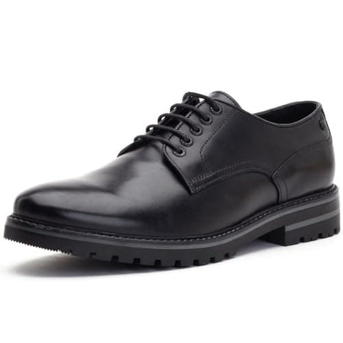 Image of Base London Halsey Waxy Mens Formal Lace Up Shoes Black