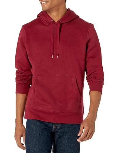 Image of Amazon Essentials Men's Pullover Sweatshirt Hoodie (Available in Big & Tall), Dark Red, S