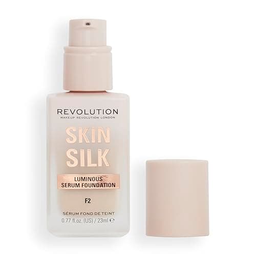 Image of Makeup Revolution, Skin Silk Serum Foundation, Light to Medium Coverage, Contains Hyaluronic Acid, F2, 23ml