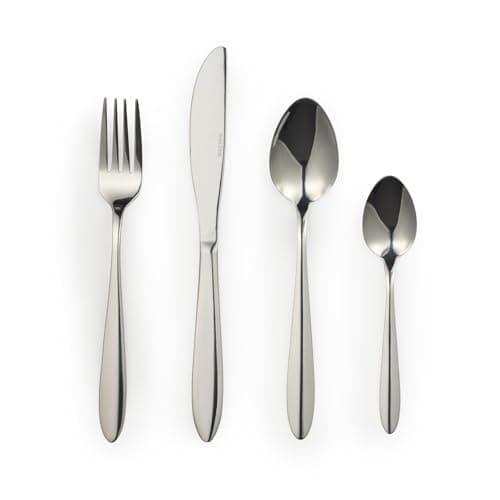 Image of Salter Leyland Cutlery Set – 16 Piece, 18/0 Stainless Steel Dinnerware, 4 Place Settings, Mirror Polish Finish, Includes Forks, Knives, Teaspoons, Tablespoons, 15 Year Guarantee, Dishwasher Safe