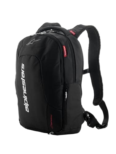 Image of Alpinestars City Hunter V2 Motorcycle Backpack, Waterproof, Lightweight, Ergonomic Design, Padded & Secure Storage for Riders, Black/White, One Size, Motorcycling