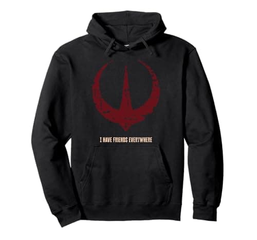 Image of Star Wars Andor "I Have Friends Everywhere" Quote Rebel Logo Pullover Hoodie
