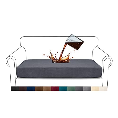 Image of Granbest Premium Water-Repellent Sofa Seat Cushion Covers High Stretch Jacquard Fabric Couch Seat Slipcover Protector for 2 seater sofa (2 seater, Grey)