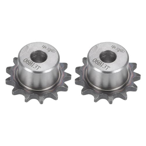 Image of sourcing map Chain Roller Sprocket, 10mm Bore 3/8" Pitch 13 Tooth Single Strand Type B Chain Sprocket, A3 Carbon Steel Roller Chain Sprocket for ISO 06B Chain, 2Pcs