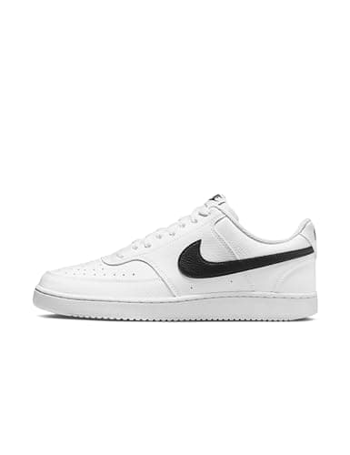 Image of NIKE Mens Court Vision Low Next Nature Basketball Shoe, White Black White, 10 UK