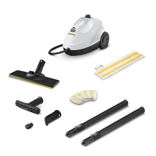 Image of Kärcher Steam Cleaner SC 2 EasyFix, Steam pressure: 3.2bar, Heating time: 6.5min., Output: 1500 W, Cleaning performance: 75m², Tank: 1L, with EasyFix floor cleaning kit, nozzles and microfibre cover