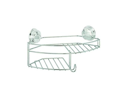 Image of Croydex Chrome Plated Mild Steel Rust Free Stick 'N' Lock Plus Adhesive or Screw Fix Combi Basket, Silver