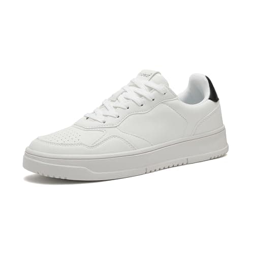 Image of ANALEAF Men's Trainers Fashion Sneakers Breathable Casual Shoes, White, UK 9.5