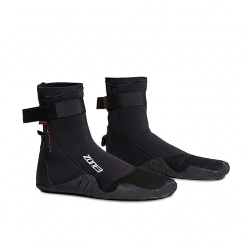 Image of ZONE3 Heat-Tech Dura Swim Boots – 4mm Neoprene Insulated Watersports Shoes Black