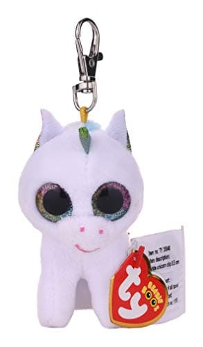 Image of TY 35040 PIXY Unicorn-Boo Key Clip, Multicolored,10 cms