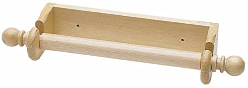 Image of KitchenCraft Wall Mounted Kitchen Roll Holder to Fit 25 cm Paper Towels, Beechwood