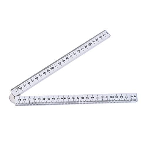 Image of sourcing map Folding Ruler 100cm 4 Fold Metric Measuring Tool ABS for Woodworking Engineer White