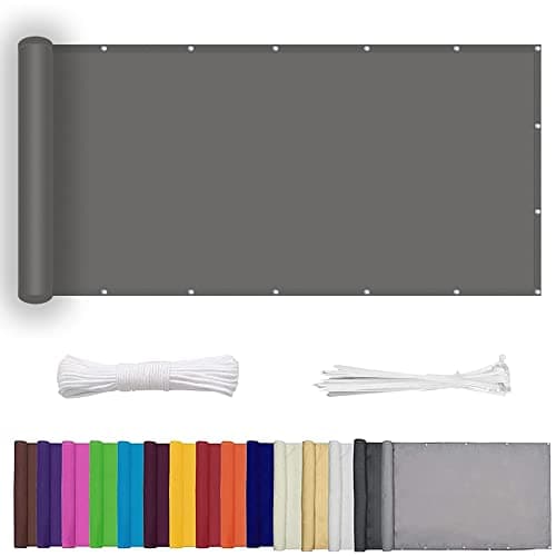 Image of GJZQDKX 80x1000cm Balcony Awning UV Protection Weatherproof 100% Privacy Shade Dark Grey 100% Polyester for Garden Patio & Side Balcony Dispenser PB2 PES