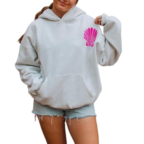 Image of Y2k Hoodies for Teen Girls Women Graphic Flower Oversized Hooded Sweatshirts Vintage Floral Sweater Pullover Tops (Gray, L)