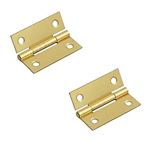 Image of Merriway BH03833 (2 Pcs) EB Steel Butt Hinge, Brass Plated, 50 mm (2 inch) - Pack of 2 Pieces