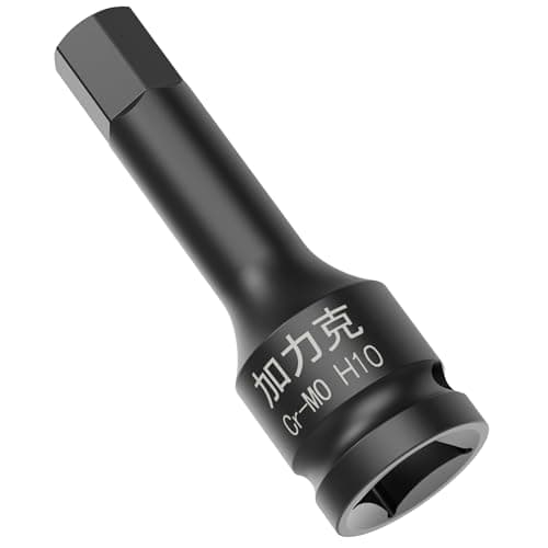 Image of FOCMKEAS 3/8" Square Drive H10(10mm) Impact Hex Bit Socket, 60mm(2.36") Length, Hex Driver, Impact Grade, One-Piece Construction, 3/8" Drive Allen Bit Socket, Cr-Mo Steel, Black