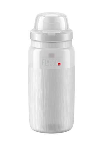 Image of ELITE Fly MTB Water Bottle Clear – Ultra Lightweight Mountain Bike Cycling Bottle with Dust Cap – 550ml – For Trail Riding, XC & Enduro