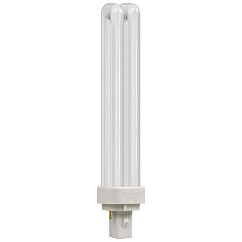 Image of Crompton Lamps CFL PLC 26W G24d-3 Double Turn D-Type 3500K White Frosted 1716lm 2-Pin Energy Saving Push Fit Compact Fluorescent TC-D Compact-D CLD Opal Light Bulb