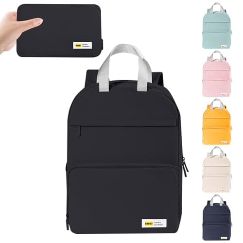 Image of Fjquamitix Foldable School Backpack Lightweight Rucksack Packable Bookbag Travel Backpack Water Resistant Durable Daypack for Girls Women Outdoor Travelling Walking Shopping (Black)
