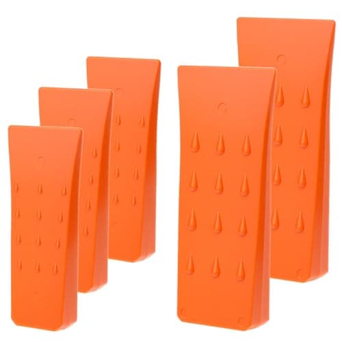 Image of QWORK® 5 Pack 6"/8" Tree Felling Wedges - Non-Slip Barbed Scales, High-Impact ABS Plastic, High-Visibility - Log Splitter Wedge for Safe Tree Cutting