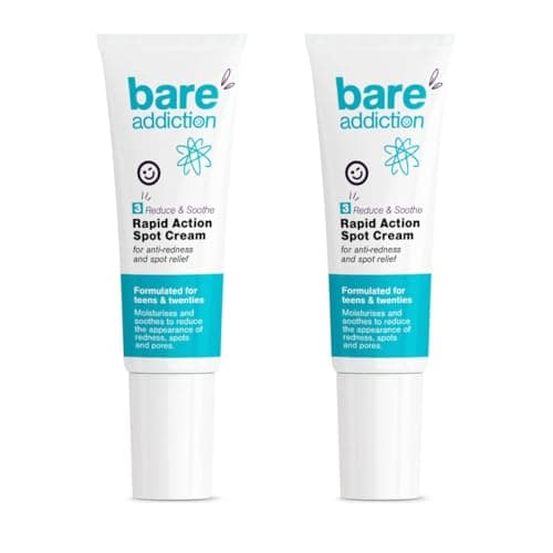 Image of Bare Addiction 15ml Rapid Action Spot Cream Skincare to Moisturise and Soothe the Appearance of Redness Spots and Pores without Drying Skin 2-Pack
