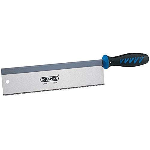 Image of Draper 250mm Hardpoint Dovetail Saw | Heavy Duty Wood Hand Saw | Extra Rigidity |10TPI Blade Polished Blade | Soft Grip Tools | 29266