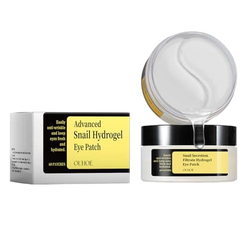 Image of 60Pcs Snail Mucin Under Eye Patches, Collagen Hydrating Gel Pads, Snail Mucin Eye Pads, Reduce Puffy Eyes & Dark Circles, for Wrinkle, Women Men Beauty Personal Skin Care Products