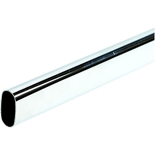 Image of GTV Wardrobe Rail Oval Hanging Chrome Tube 30x15mm + End Supports (Length - 995mm)