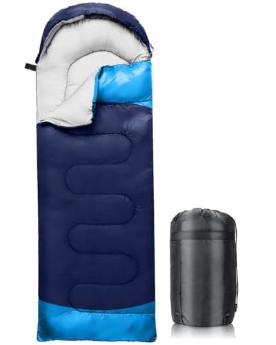 Image of Maraiss Ultralight 3-4 Season Sleeping Bag for Adults & Teens, Warm for Cold Weather, Compact & Lightweight Design Perfect for Camping, Hiking & Backpacking Blue