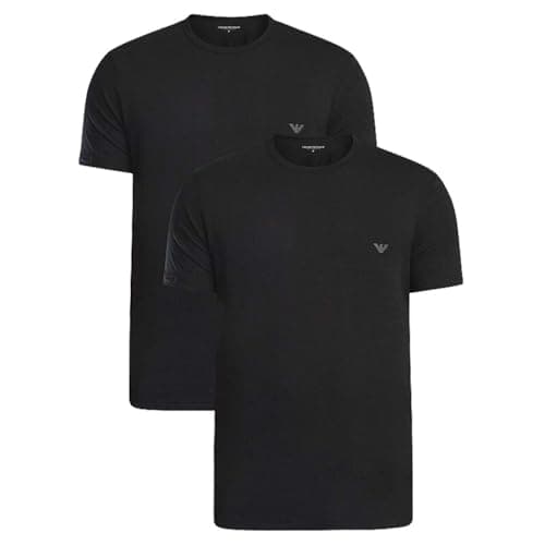 Image of Emporio Armani Man's Core Logoband 2-Pack Crew Neck T-Shirt, Black, S, Regular